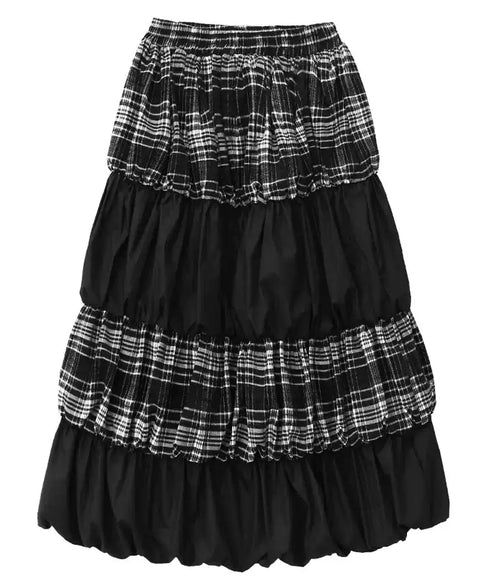 Black Mesh Layered Skirt